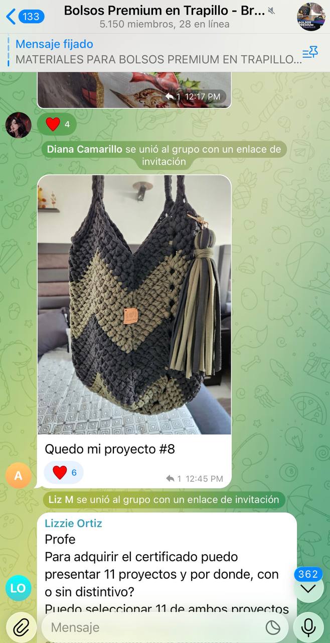 Captura de un comentario compartido por una alumna